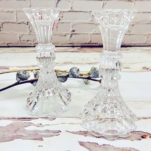 Mikasa Sterling- set of two 5" Crystal Candlesticks
